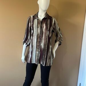 Women button down shirt /long sleeve/XL